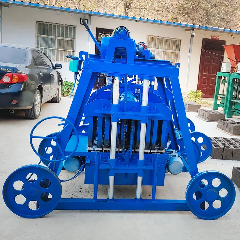 4-45 Mobile Making Exportable Hollow Multi-Hole Brick Colorful Paving Cement Forming Machine