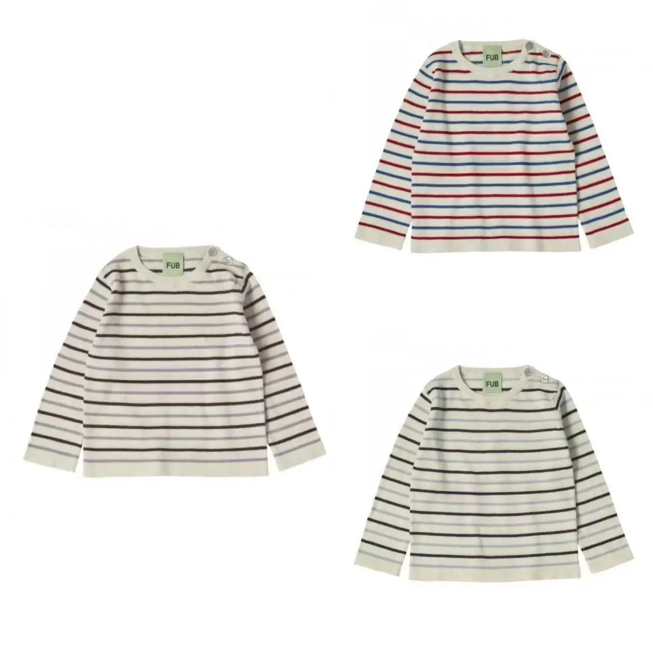 

FUB Spring/Summer Treasure Children's Classic Striped Knitted Pullover Long-sleeved Sweater