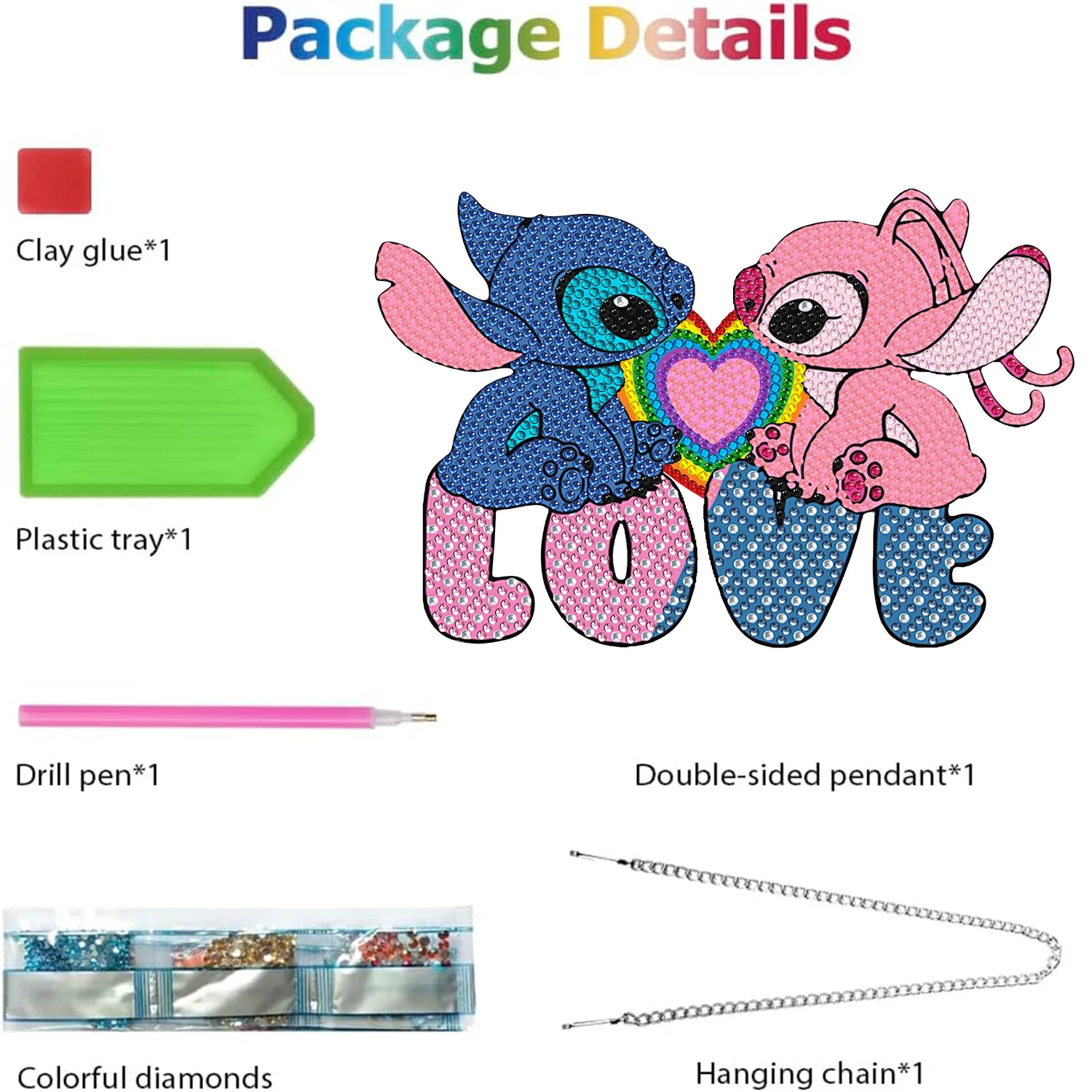 Diamond Painting Large Pendant Oartoon Stitch Acrylic Material Single Point Drilling Handiwork DIY Material Packs Big Pendant