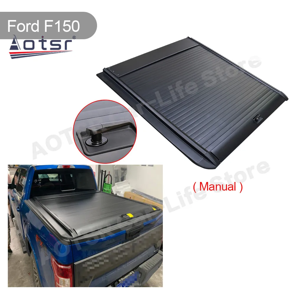 Manual /Electric For Ford F150 Ranger XLT Pickup Tonneau Cover Truck Trunk Electric Box Cover Roller Shutter Tail Box Cover Rear