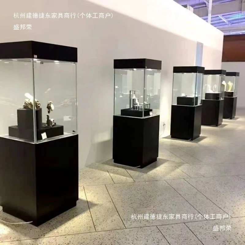 

Custom Museum Display Cabinet Porcelain Wooden Display Cabinet Antique Jewelry Glass Counter Product Exhibition Counter