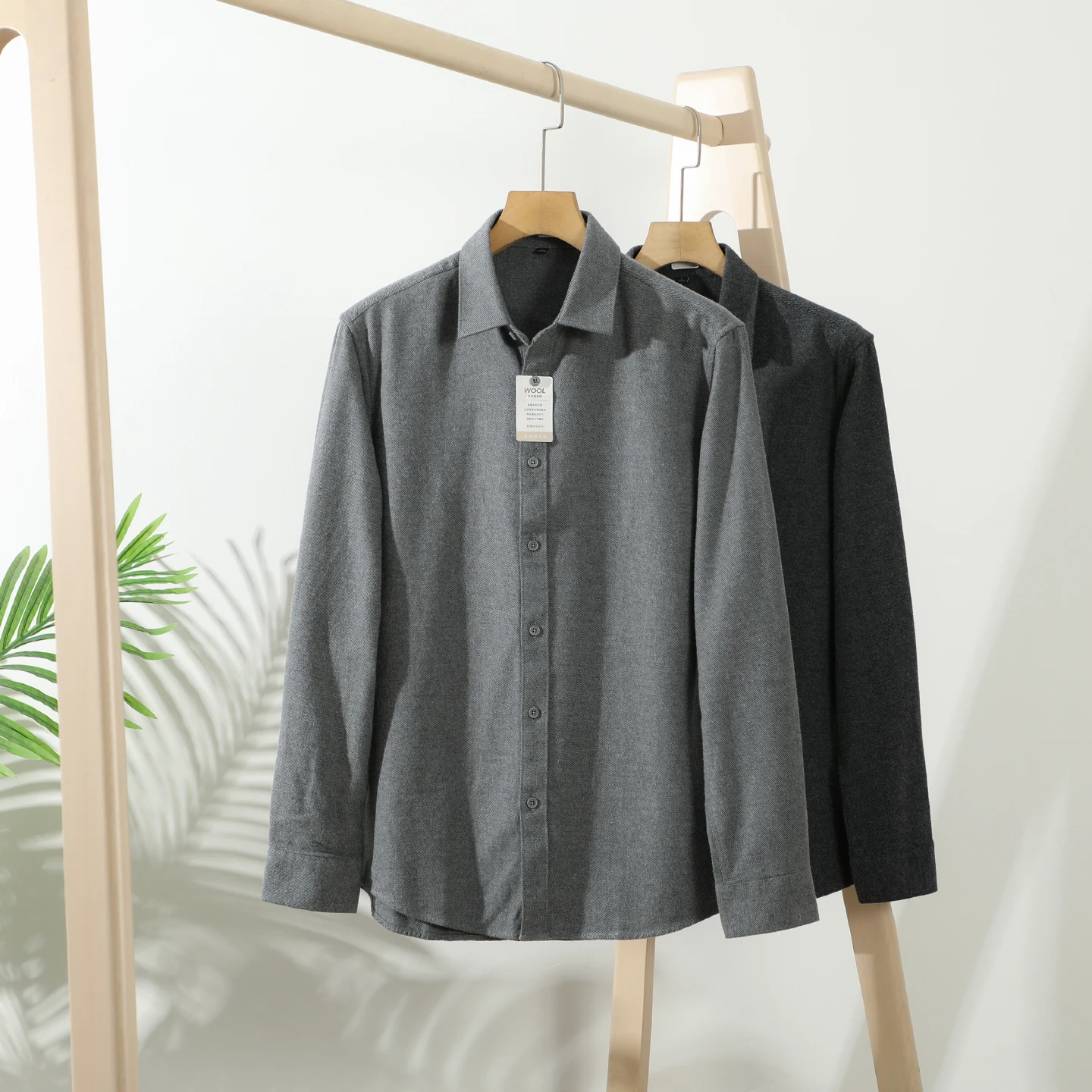 

Thiened Woolen 95 Cotton Long Sve Casual irt for Men Breathable Warm Comfortable Pure Color Busin Casual irt