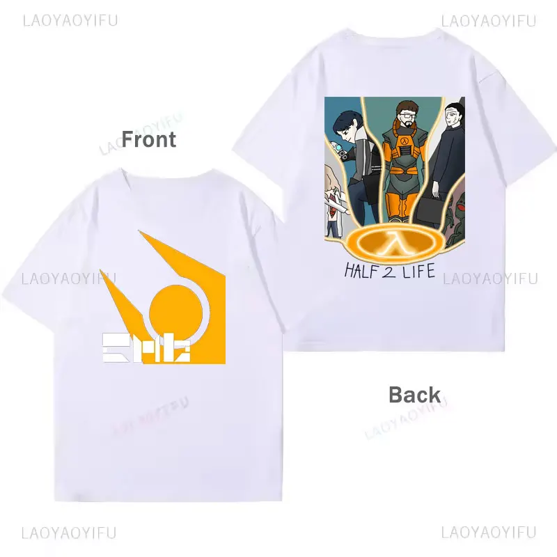 Camiseta نصف الحياة 2 قميص صرخة الخوف خمر كبير جوردون فريمان صمام لعبة فيديو الترويجي الشارع الشهير Harajuku Camisa الملابس