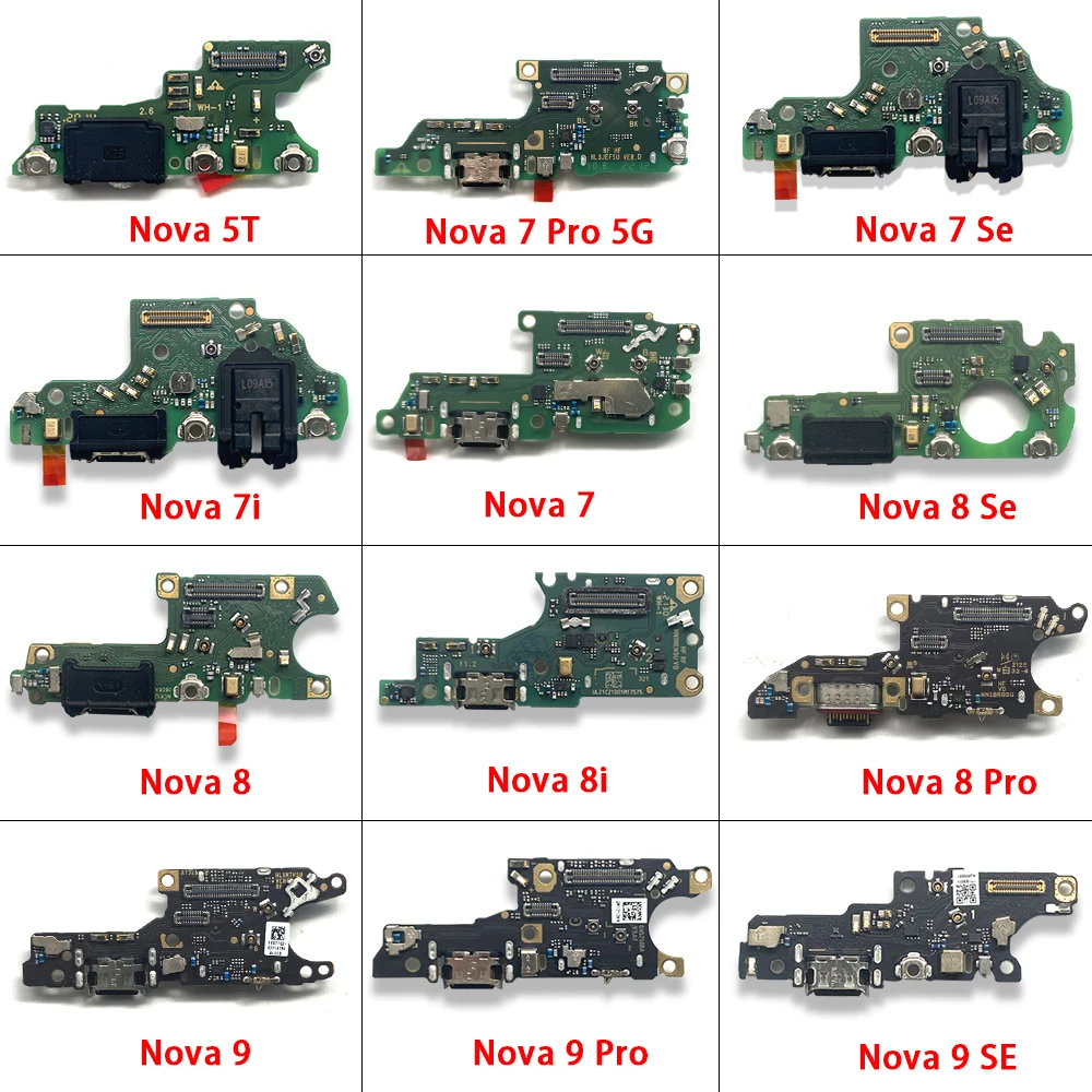 NEW Tested USB Charger Dock Connector Charging Port Microphone Flex Cable For Huawei Nova 5T 7 8 9 10 Pro 5G 7i 8i 7 8 9 SE