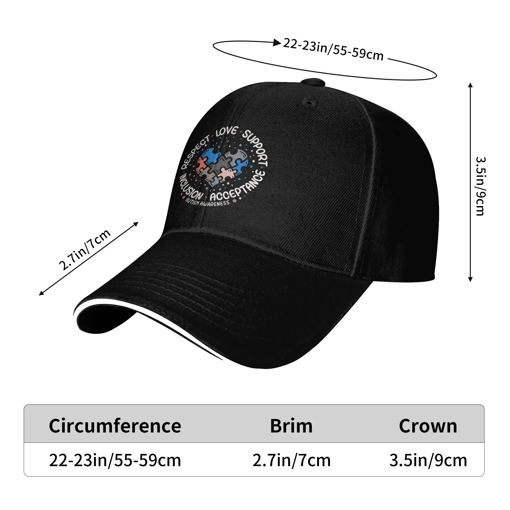 Autism Respect Love Support Autism Awareness Baseball Cap Fashion Female Male Trucker Hat Hot Sale Baseball Caps Birthday Gift