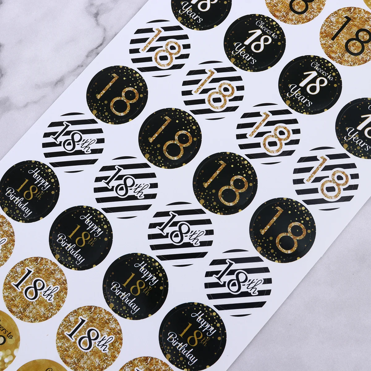 

432Pcs Birthday Sticker Set Round Sealing Labels Self-Adhesive for Party Gift Bag Pack Decoration 18Th Birthday Elements Decals