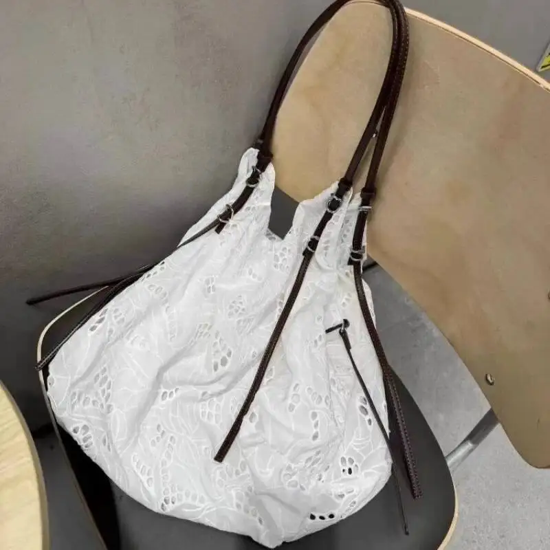 Fashion Sweet Lace Embroidery Shoulder Bags Office Lady Fairy All Match Underarm Bag High-Capacity Casual Women Handbags Korean