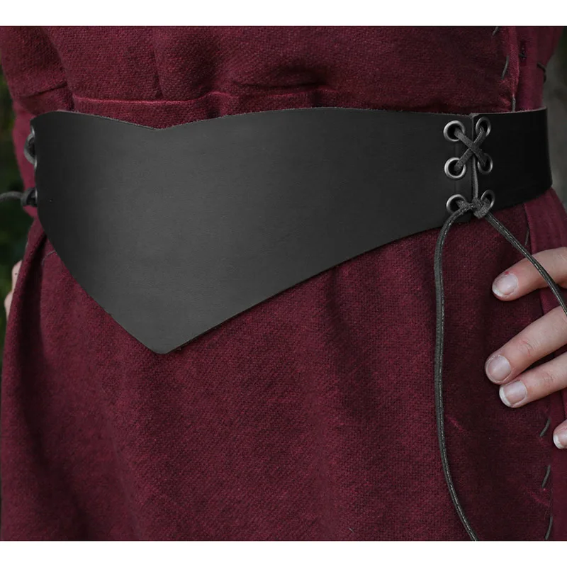 

Medieval Witch Huntress Viking Pirate Belt Female Elf Knight Cosplay Costume PU Leather Waist Accessory Women Waistband LARP