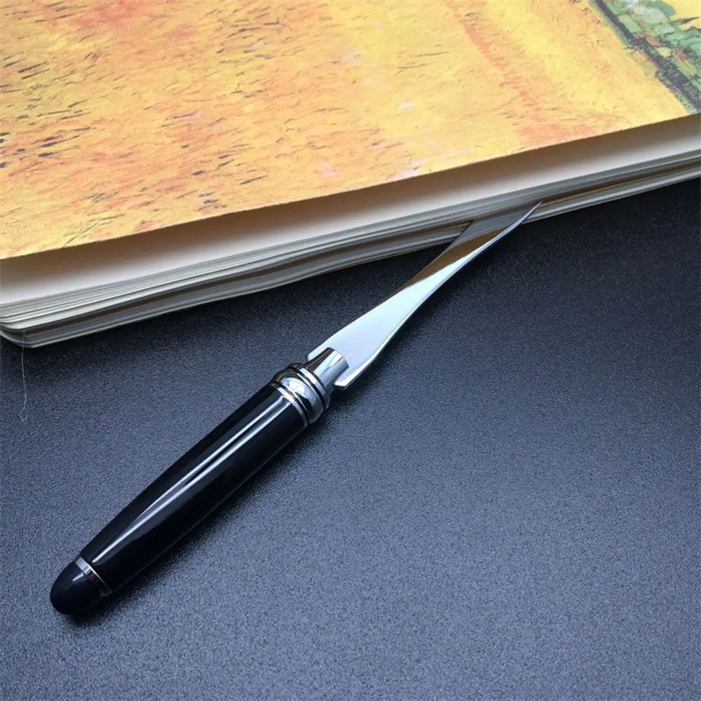 Metal Letter Opener Black Handle Cut Paper Knife Professional Mini Portable Pocket Cute Box Envelope Opener Office Supplies