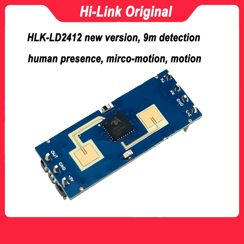 HLK-LD2412 HLK-LD2410B 24G 9m Human Presence and Motion Sensor Long Distance and Larger Angle Radar FMCW Ranging Module CE FCC