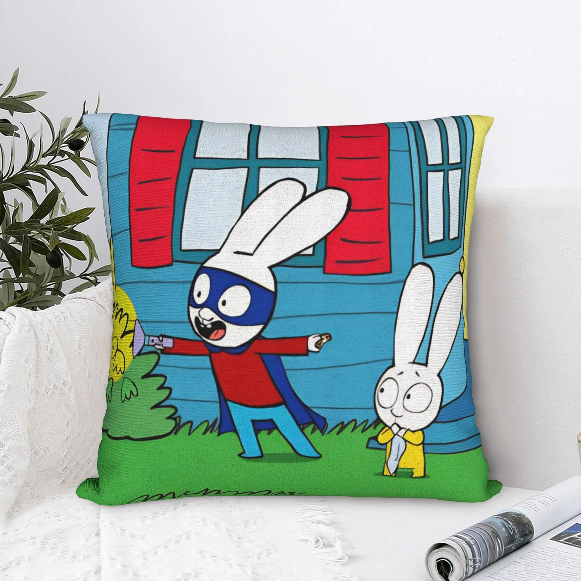 Cartoons Simons Super Rabbit Pillowcase Polyester Cushion Cover Decoration  Pillow Case Cover Home Square 40X40cm