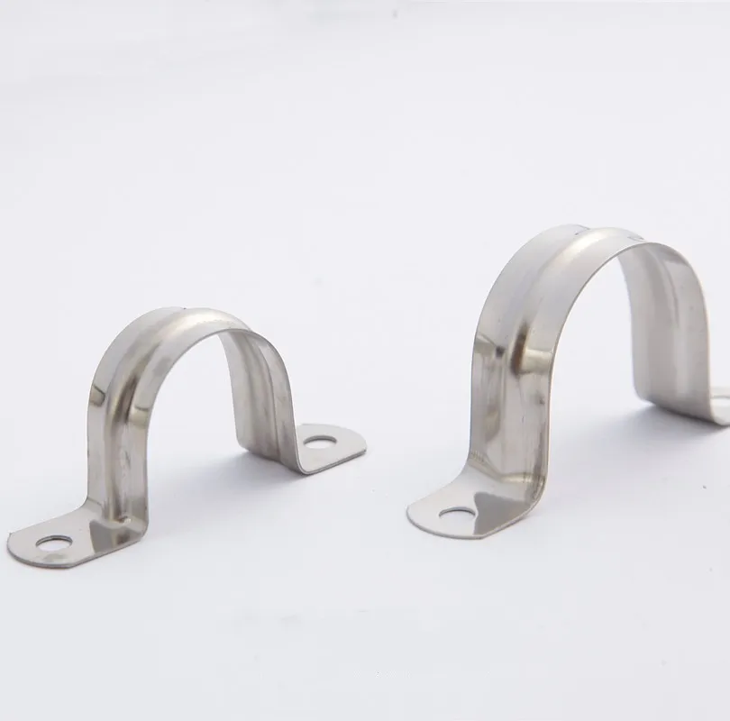 5/10Pcs 304 Stainless Steel Thickened Ohm Tube Card U Type Water Pipe Clamp Pipe Card Horseback Saddle Clamp Throat Hoop Bracket