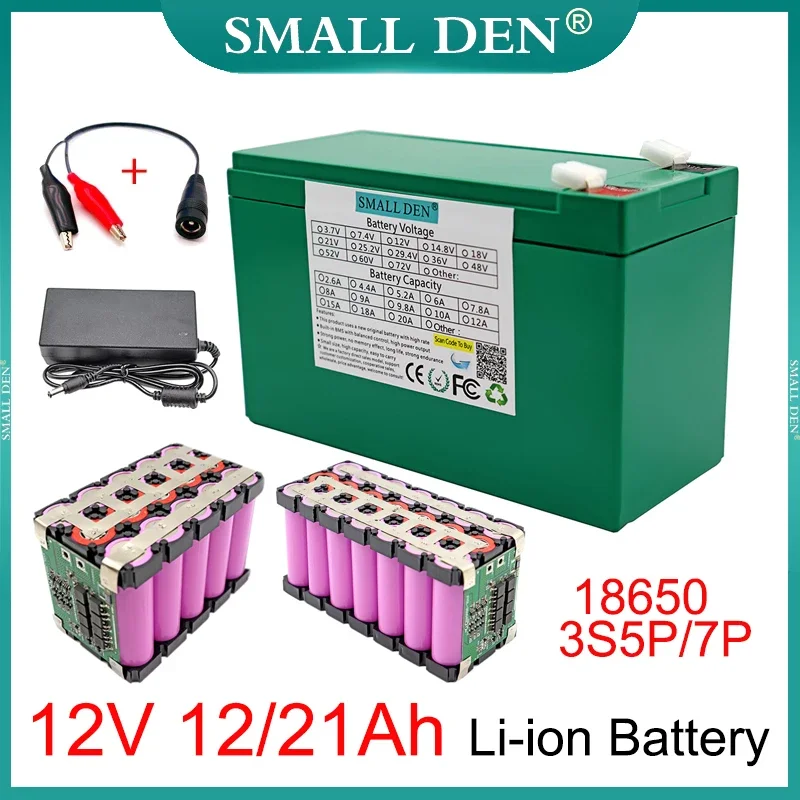 

Новый литиевый аккумулятор 12 В, 12 Ач/21 Ач, 18650, встроенный BMS для 3S, 12,6 В, распылитель, ИБП, детские игрушки, источник питания 12 В для кемпинга