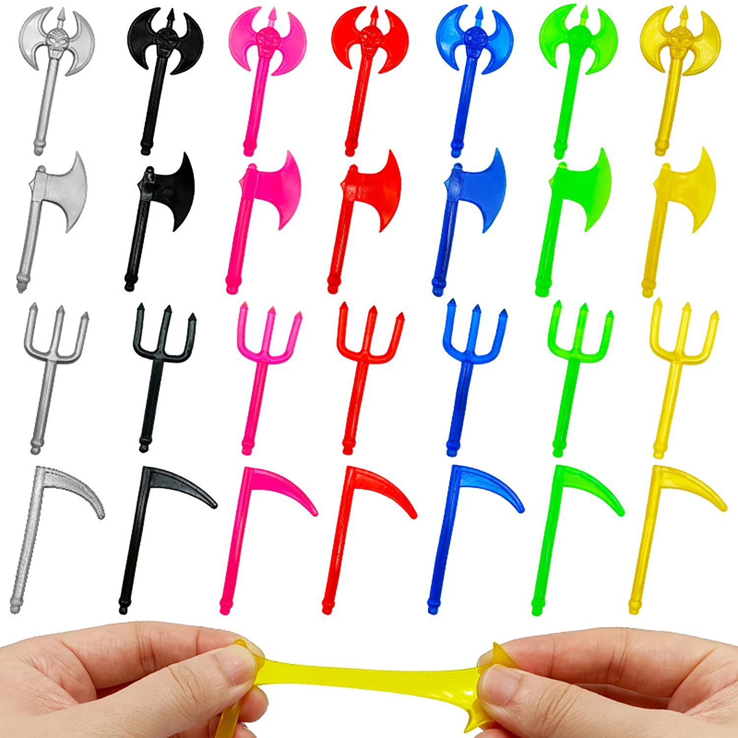 

12Pcs Tpr Soft Glue Colorful Weapons Sticky Toys Visual Sensory Diy Venting And Decompression Pulling Toys for Kids Party Favors