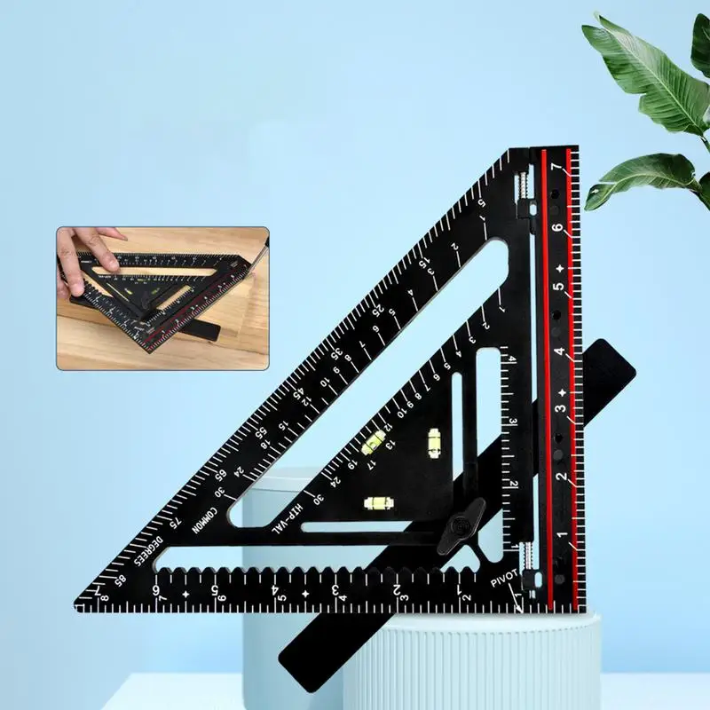 Carpenter Triangle Square 45 And 90 Degree Architect Ruler Foldable Triangle Ruler For Woodworking Construction And Engineers