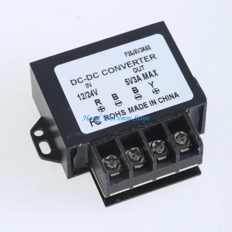 H37F Water Resistant 12~24V to 5V 3A Power Converter 15W Reducing for LED Light Fan Routers In Car and Home