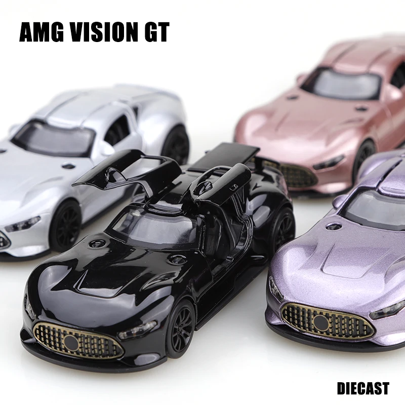 (Caja de cartón corrugado) Coche de juguete Benc Vision 1/43, superdeportivo realista, potente mecanismo de retroceso, fundición de metal, juguete para niños, el mejor regalo.