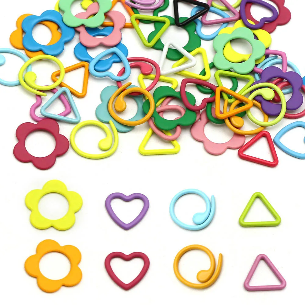 30pcs Multicolor Metal Alloy Small Clip Locking Knitting Stitch Markers Crochet Latch Marking Rings DIY Sewing Needle Tool