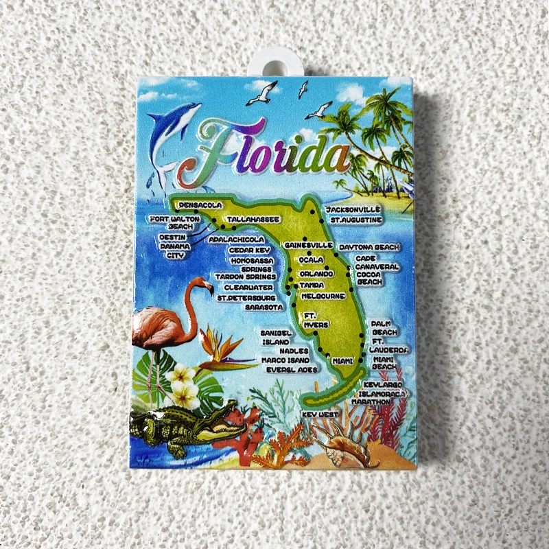 

Florida tourism souvenirs 3d stereo landscape magnetic refrigerator sticker relief creative decoration