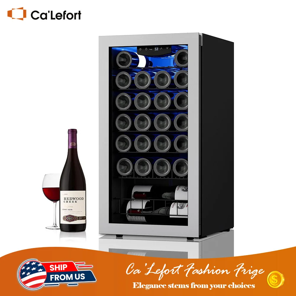 

Ca’Lefort Wine Cooler - 27 Bottle Capacity with Digital Temperature Control, Freestanding Wine Fridge for Home or Office