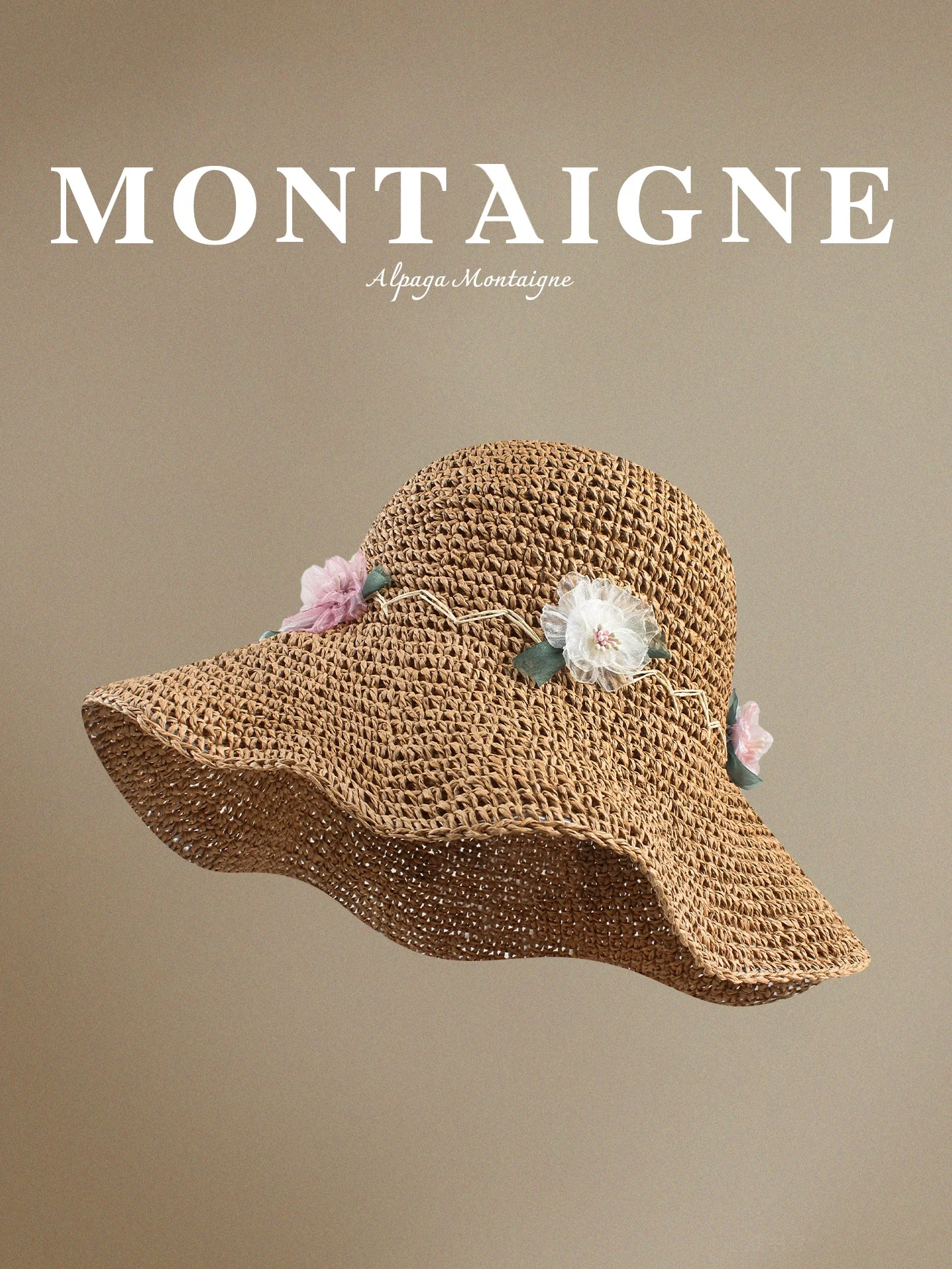 alpaga-montaigne-woven-sun-hat-women's-summer-vacation-wide-brim-fishing-cap-breathable-adjustable-round-top-hat