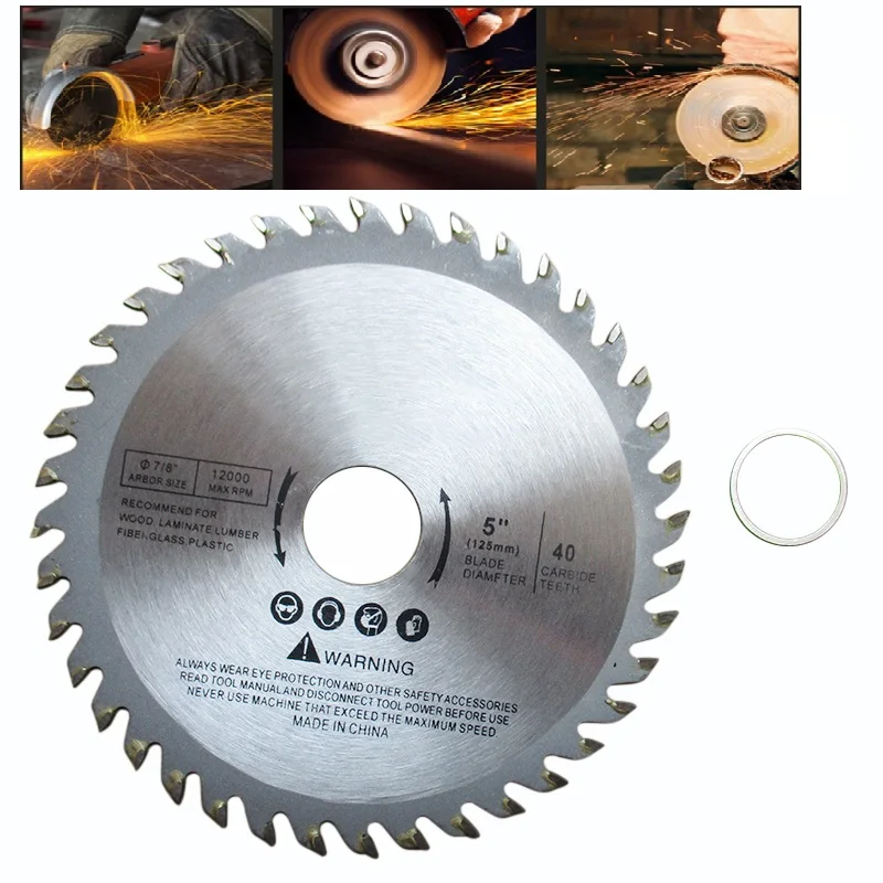 Carbide Saw Blades para Woodworking, Table Cutting Discs, Oscillating Tool Accessories, 40 Tooth, 125mm, 1 Pc, 5 Pcs, 10Pcs