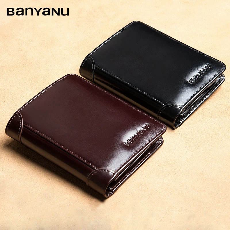Anti Rfid Classic Style Wallet Genuine Leather Men Wallets Short Male Purse Card Holder Wallet Men Fashion High Quality