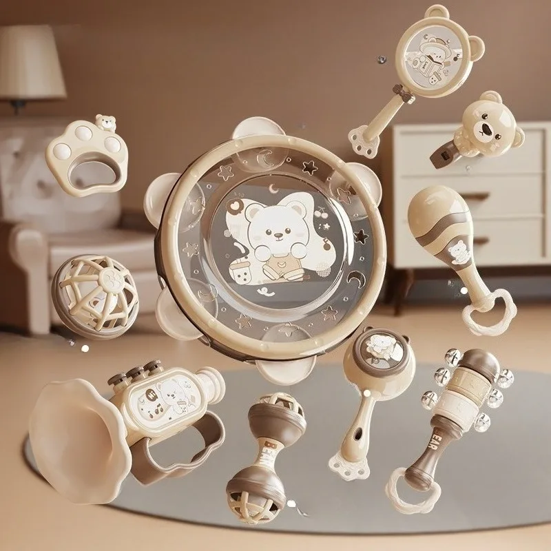 Zabawki dla niemowląt: grzechotki, puzzle, gryzaki, żel do ząbkowania, uchwyt na rękę, wczesna edukacja, trening łamiączki, zestaw uspokajający dla niemowląt i małych dzieci.