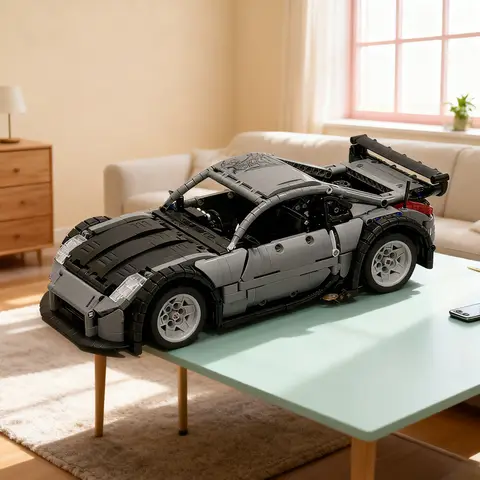 1329pcs MOC DK Rally Car 350Z Manual Technical Vehicle Engineering Model Building Blocks Hero SciFi Pirate Build Brick Toy Gift