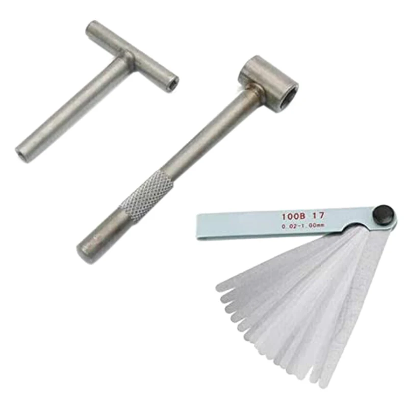 

ABNC-3 Pcs Motorcycle Engine Valve Screw Adjusting Spanner Tool + Feeler Gauge