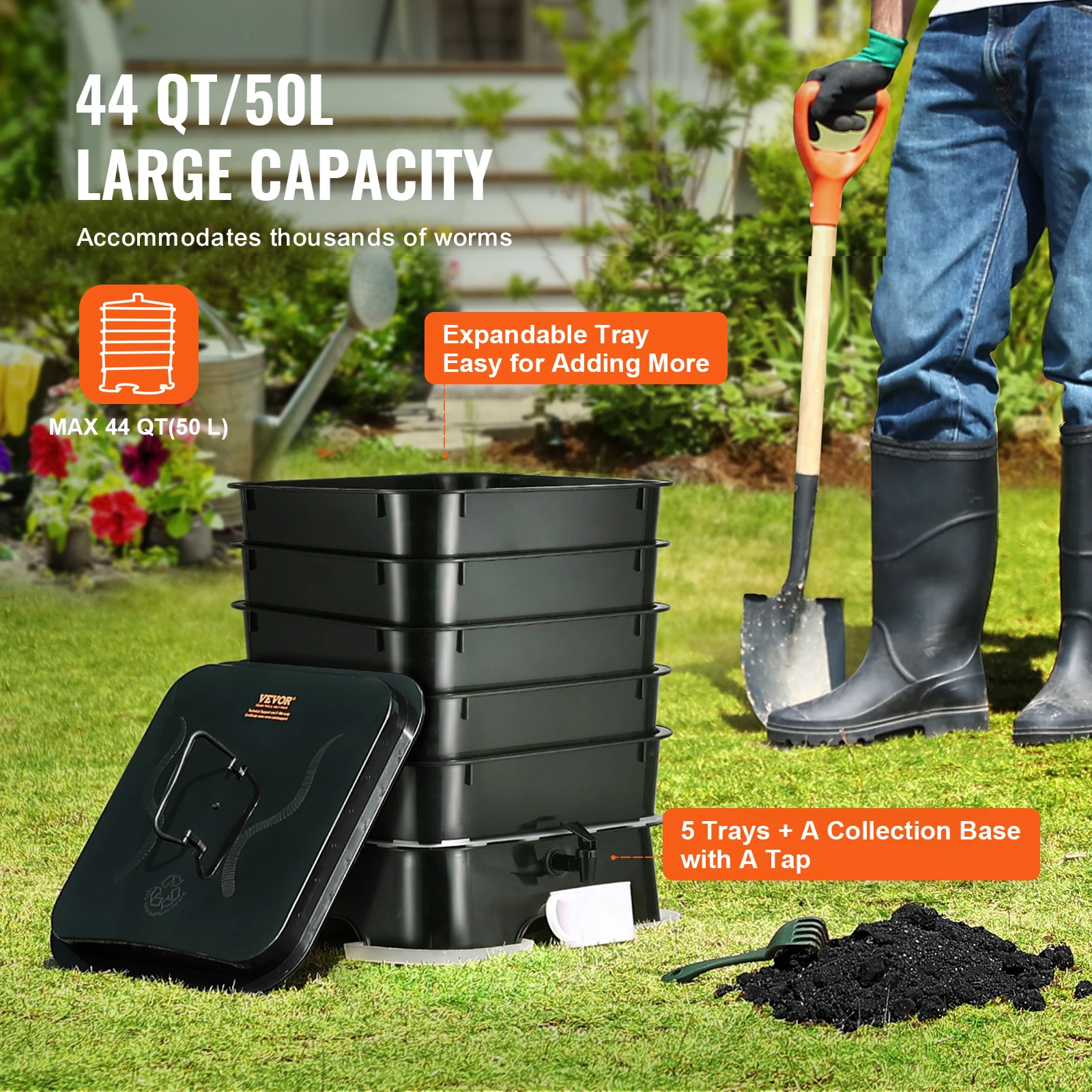 Composteira de minhocas de 5 b - Composting Kit Indoor avaliação e preço