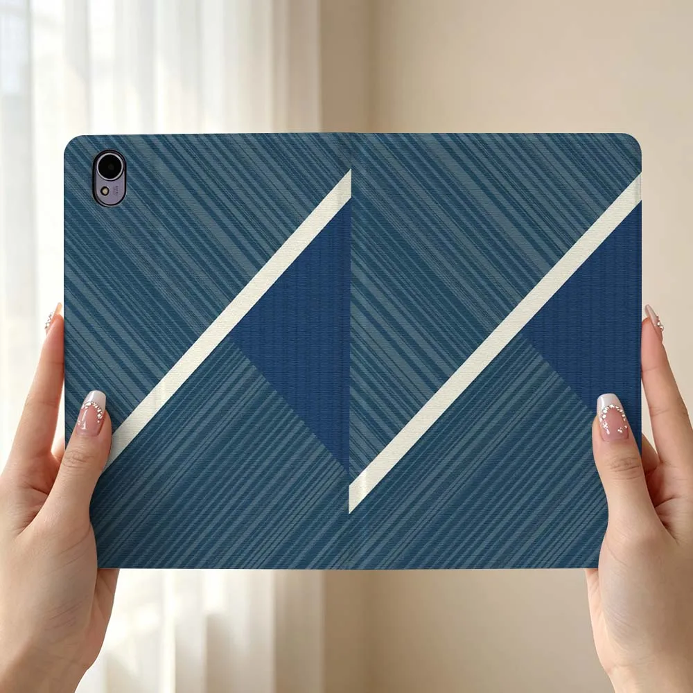 Diagonal Stripe Pattern For Huawei MediaPad MatePad Honor Pro V6 9 V8 X9 X 10 13.3 12.3 11 11.5 Inch Tablet Case Pen Tray