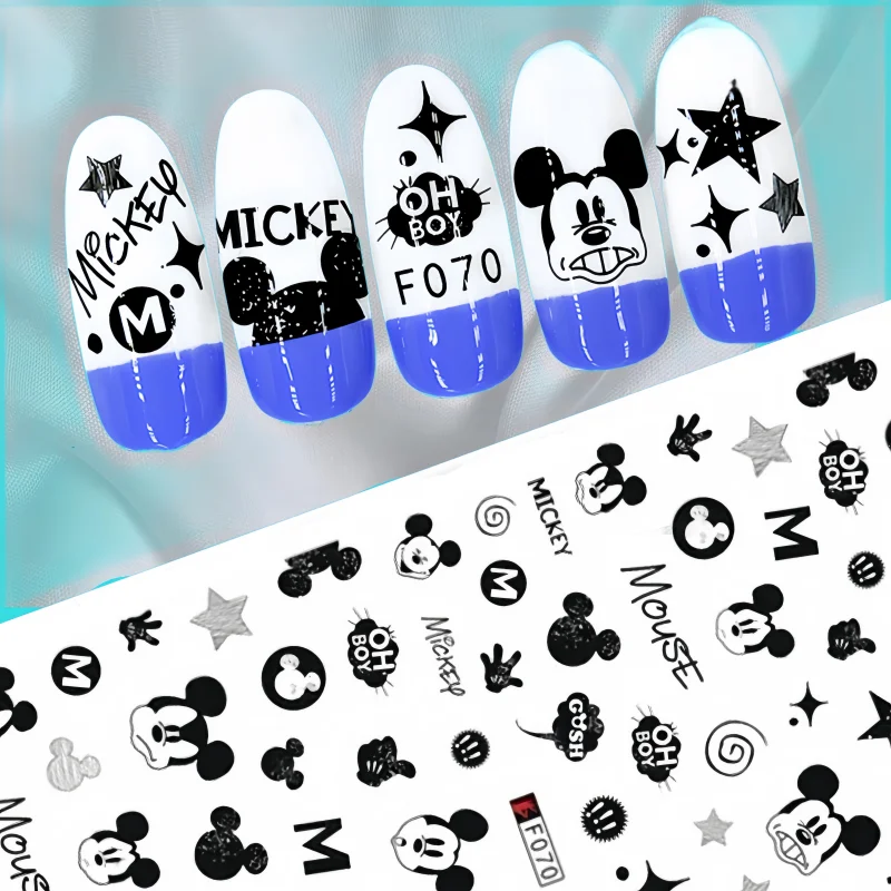 

1PCS Disney Cartoon Mickey Minnie Nail Sticker Sanrio Hello Kitty Nail Supplies Cute My Melody Stickers For Nails Press On Nails