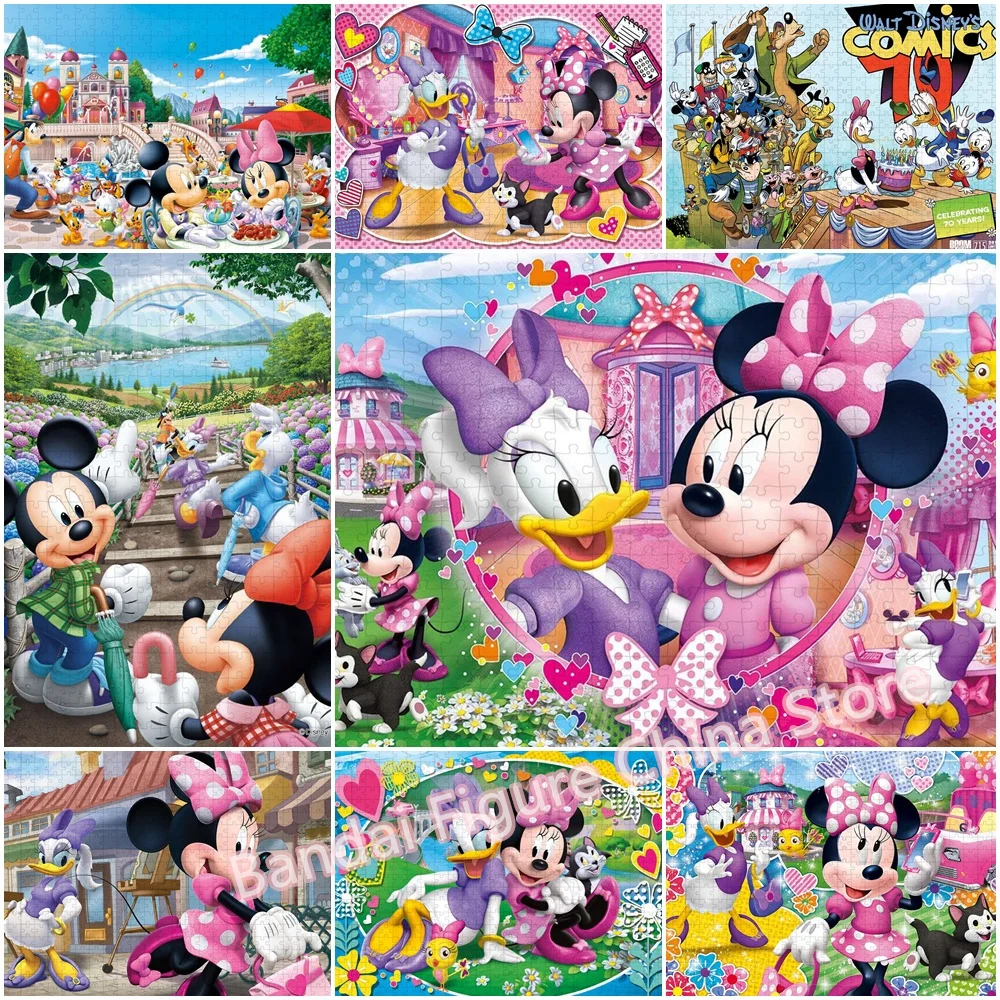 Diy Jigsaw Puzzles Disney Wonderland Scenery 300/500/1000 Pieces Mickey Mouse and Daisy Duck Cartoon Print Puzzle Kids Game Toys