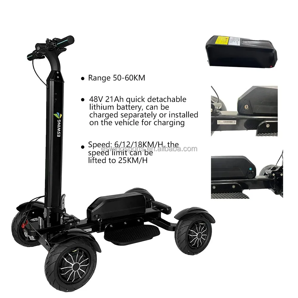 

For 48V Lithium Battery 4-Wheel Aluminum Alloy CE Certified 2400W Motor Mini Electric Golf Scooter