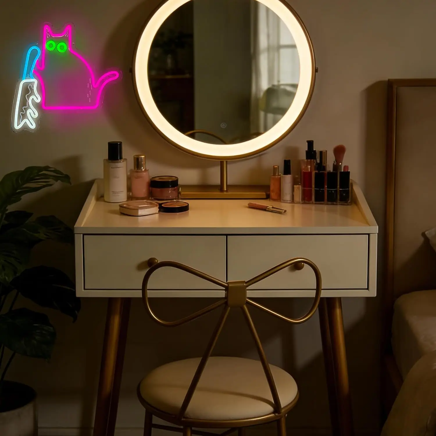 Cat Neon Sign LED Neon Light USB Powered Funny Neon Light for Gaming Room Bedroom Bar Christmas Halloween Party Decor Gift