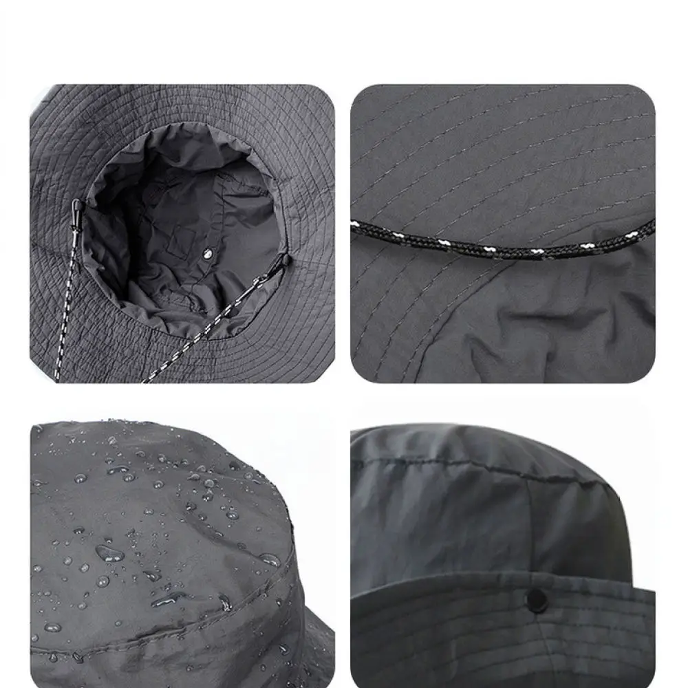 Travel Bucket Hat Outdoor Sun Protection Cap Quick Dry Waterproof Breathable Hiking Fishing Accessories Foldable Wide Brim Hat