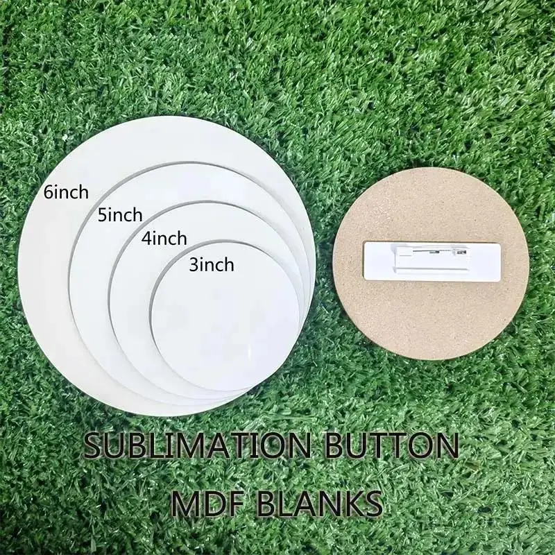 20pcs/Lot MDF Round Custom Sublimation Printing Name Pin Badge Blank for Salesperson Waiter ID Name Tag Button Pin