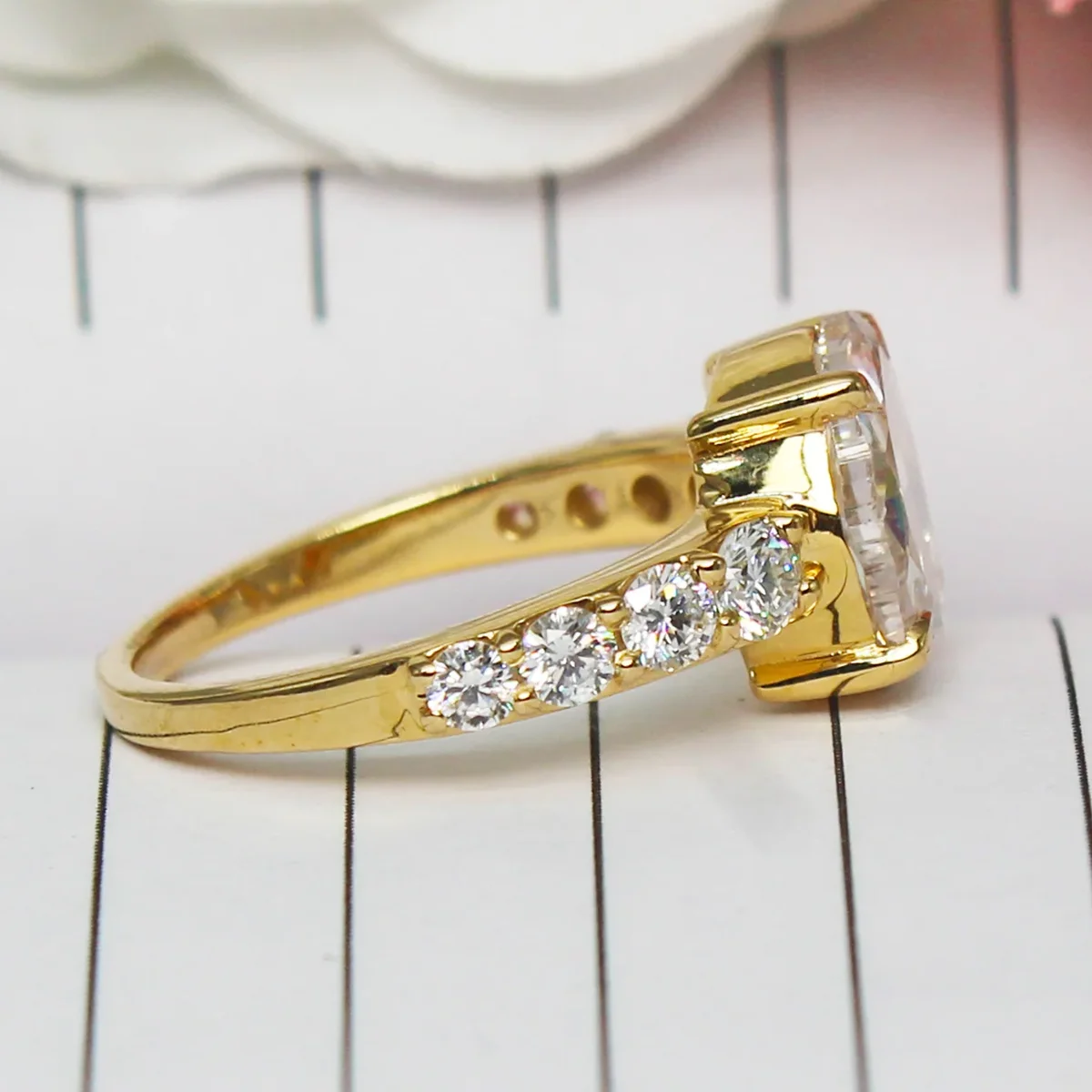 Rose Cut Lab Grown Diamond Ring IGI Certified Round Lab Diamond Ring 9K/14K/18K Solid Gold Lab Diamond Engagement Ring For Women