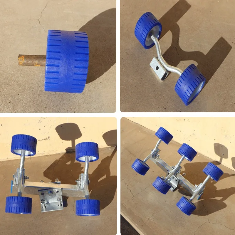 Boat Trailer Blue Rubber Ribbed Wobble Roller