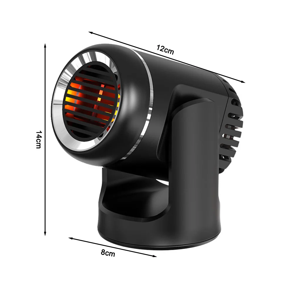 Car Heater 12V 2 in 1 Defroster and Cooler Fast Heating Cooling PTC Pads 360 Degree Adjustable Rotation for Vehicle Windshield