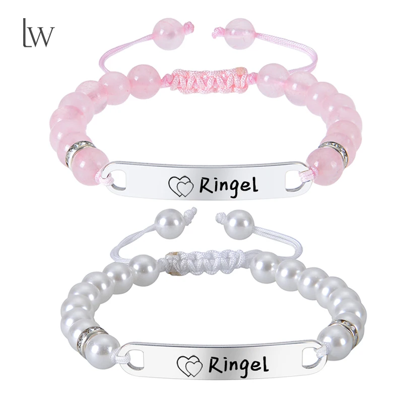 Personalized Baby Bar Bracelet Custom Name ID Bracelet for Children from Mom Engraved Kid Name Bracelets for Girls Boys New Born - view 2
