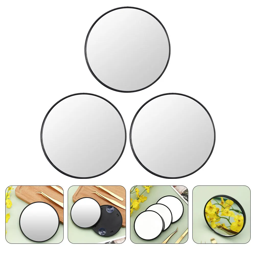 3Pcs Suction Cup Magnifying Mirror Small Portable Mirror for Makeup Shaving and Deep Cleaning Magnifying Mirrors