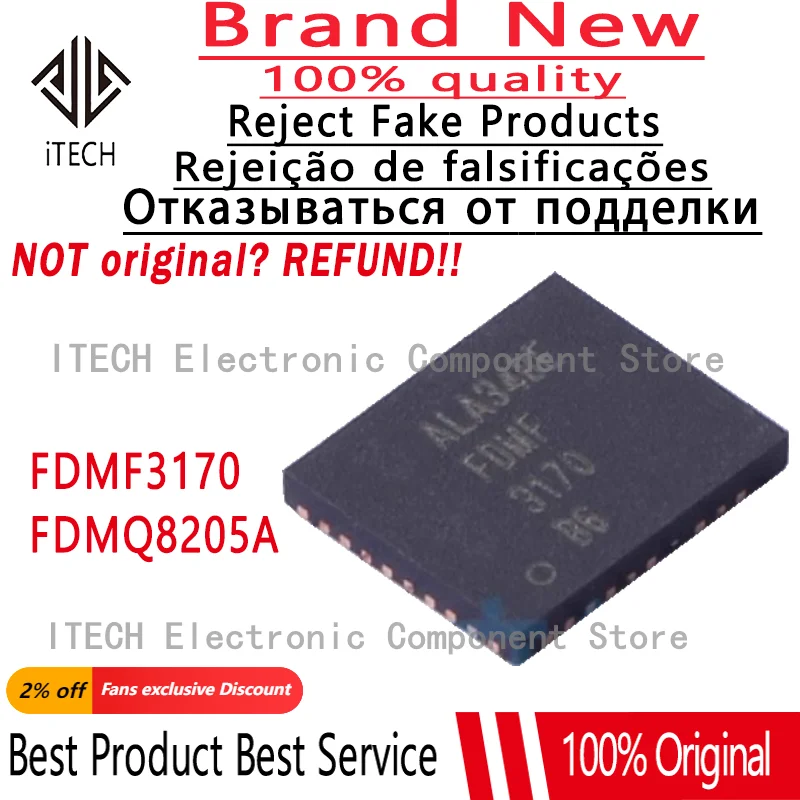 5pcs/lot Original 3170 FDMF3170 QFN39 8205A FDMQ8205A WDFN12 MOSFET 100% New and Genuine