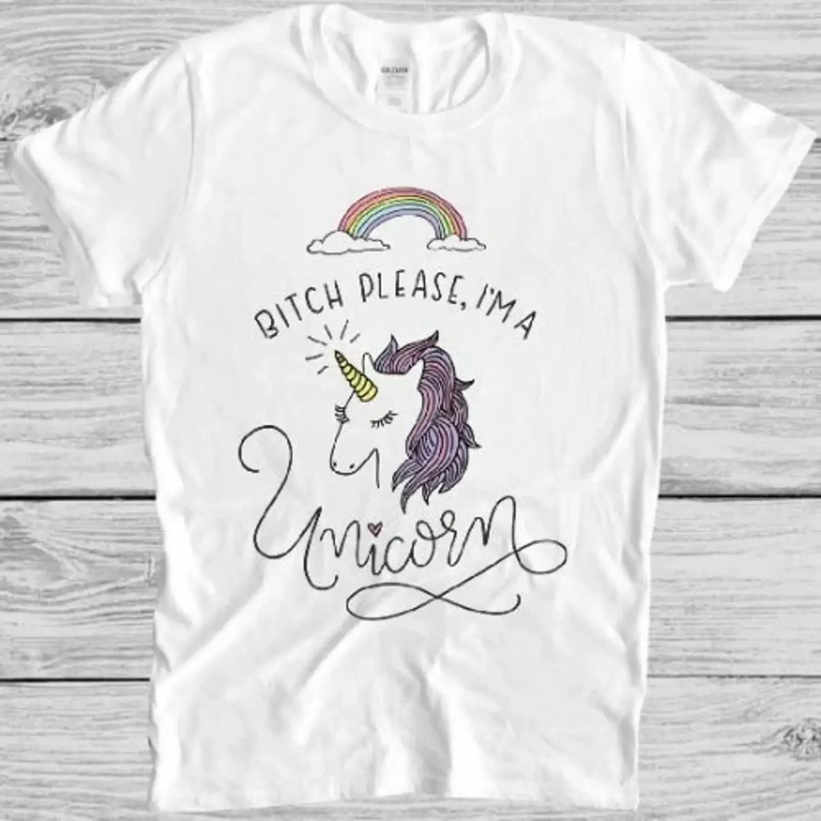 T Shirt B tch Please I Am A Unicorn lustig Männer Frauen Geschenk 2583 vintage Washed streetwear graphic designer clothes
