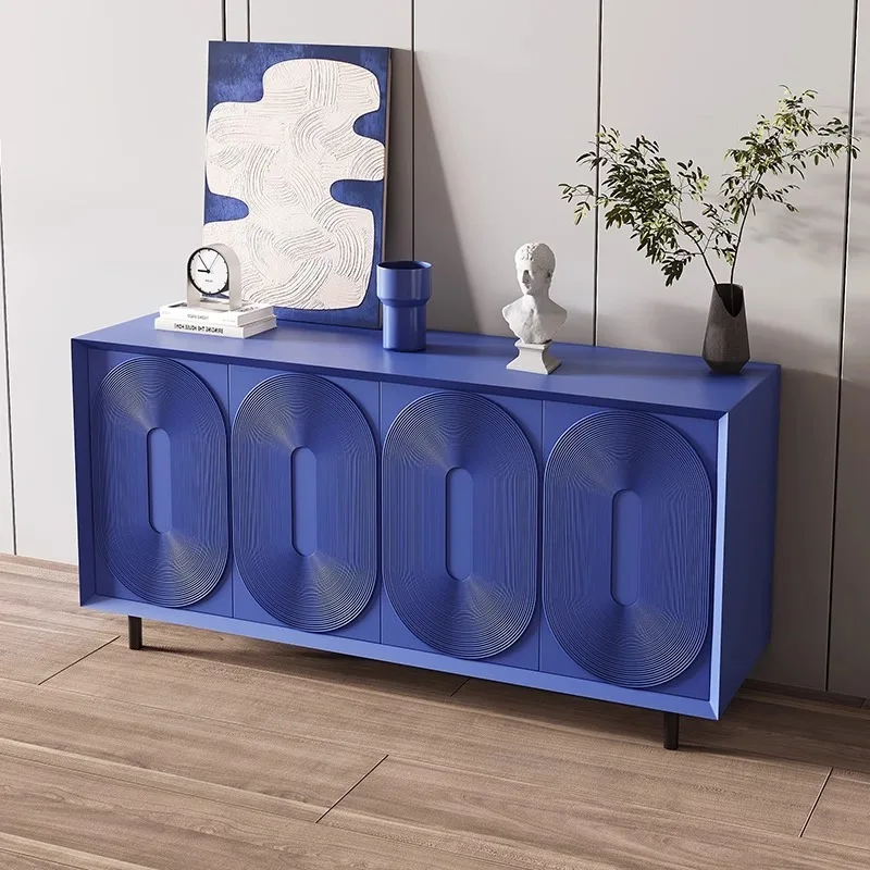 wood dining side cabinet high value relief meal preparation tea cabinet Italian light luxury style home entrance door 3