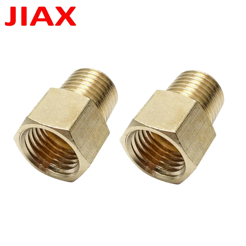 2PCS Hydraulic Fitting Connector 1/8NPT Female to 1/8BSPT Male Brass Adapter Reducer for Oil Pressure Gauge Sensor Sender Thread