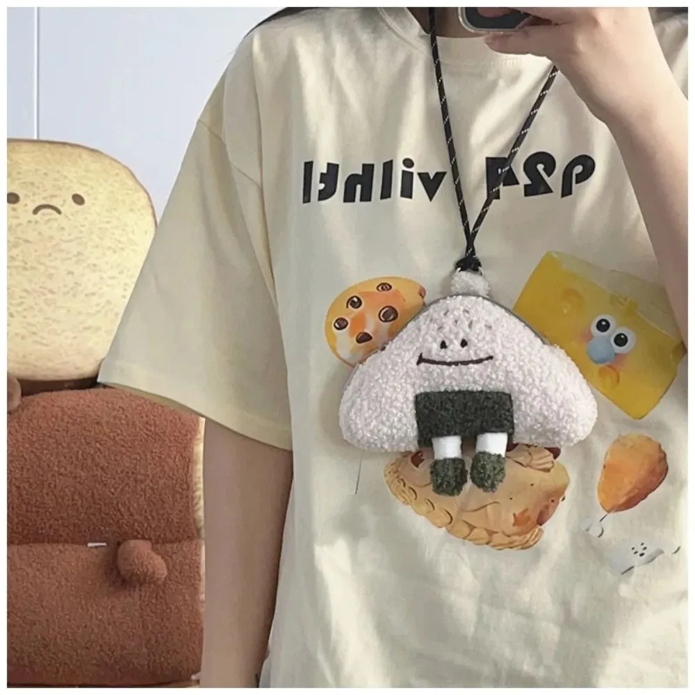 

Cute Neck Purse Bag Halter Small Bag Expression Plush Wallet Rice Ball Plush Bag Student Bag Pouch Bag Crossbody Bags Outdoor