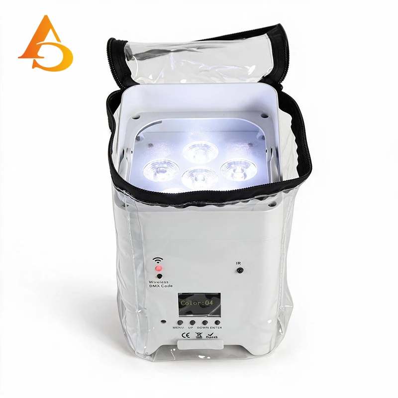 Bühnenlicht-Regenmantel 6*18W LED Batterie-PAR-Licht Wasserdicht Transparenter Kristallkunststoff – Detail 5