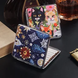 Cute Printing Cat Patterned Cigarette Box For About 20 Cigarettes Moisture-proof Pressure Resistant Portable Cigarette Holder